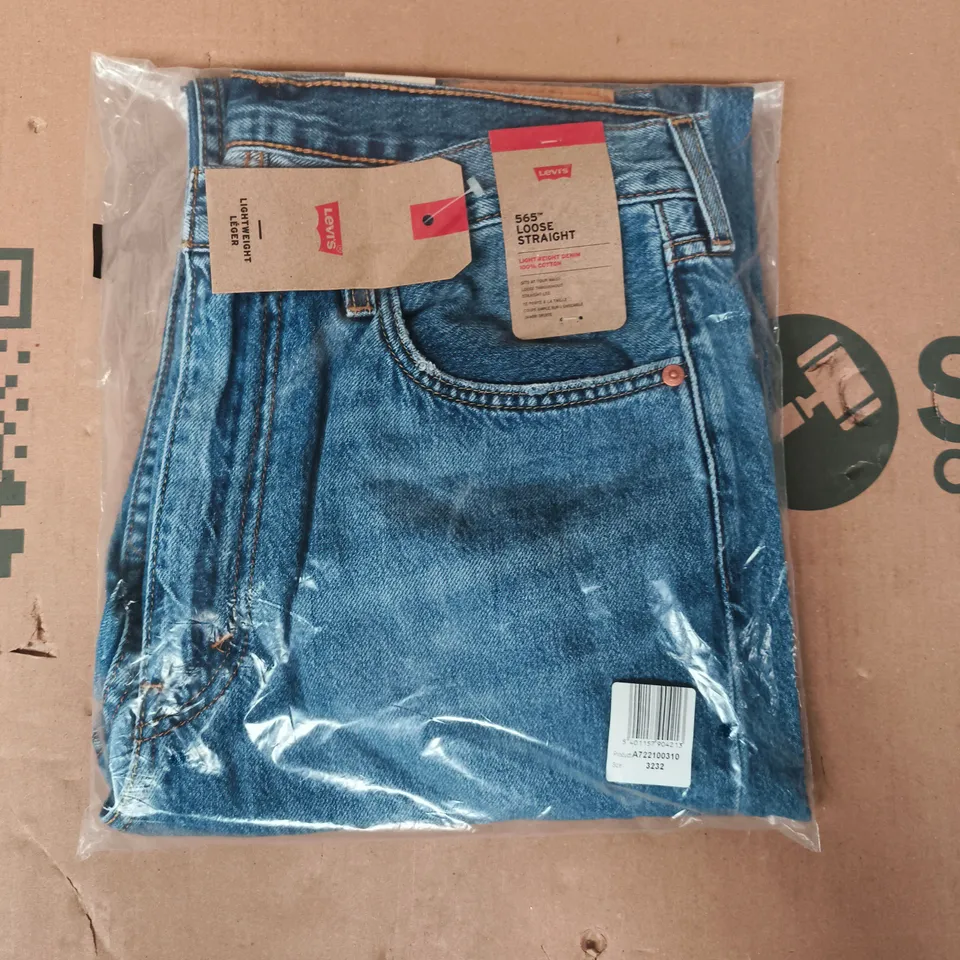 BAGGED LEVI'S 565 LOOSE STRAIGHT JEANS IN BLUE SIZE 32/32
