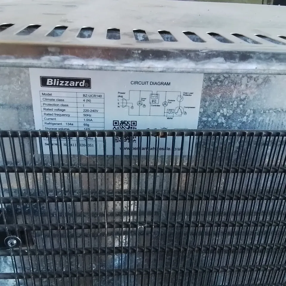 BLIZZARD COMMERCIAL SINGLE HINGED DOOR UNDER COUNTER REFRIGERATOR - BZ-UCR140