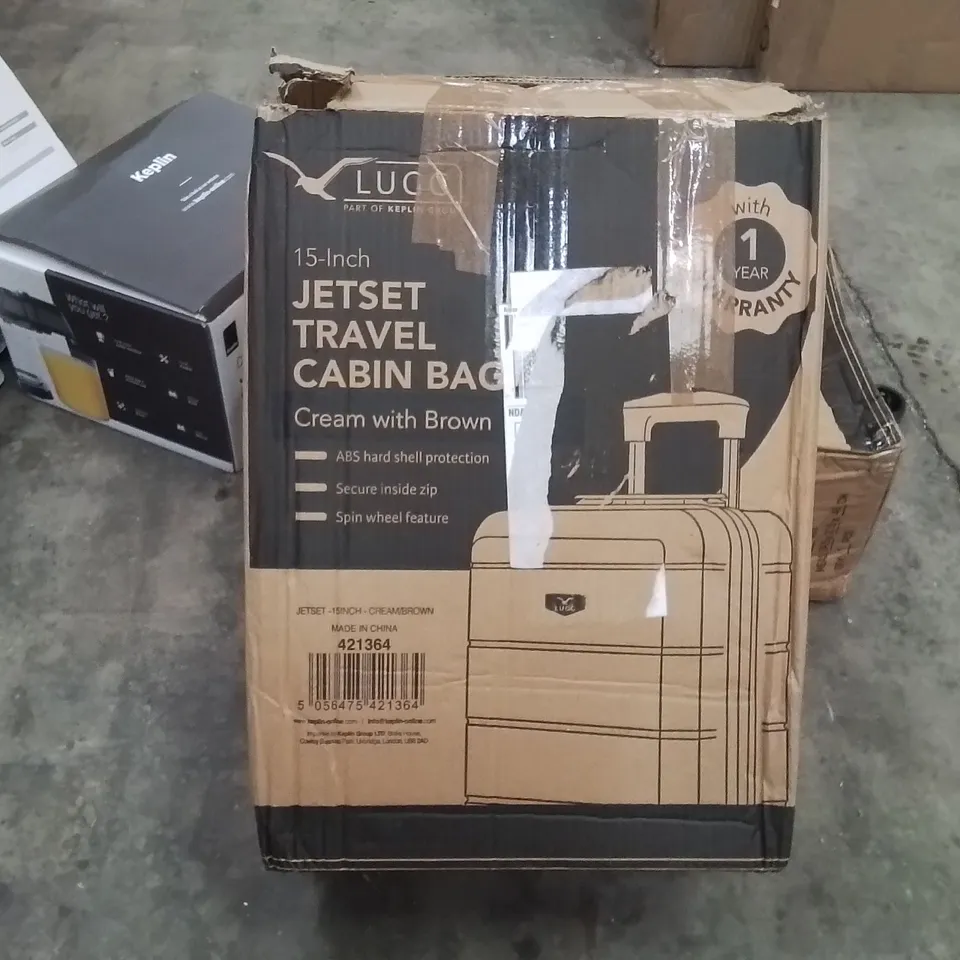 BOXED LUGG - JETSET TRAVEL CABIN BAG CREAM & BROWN