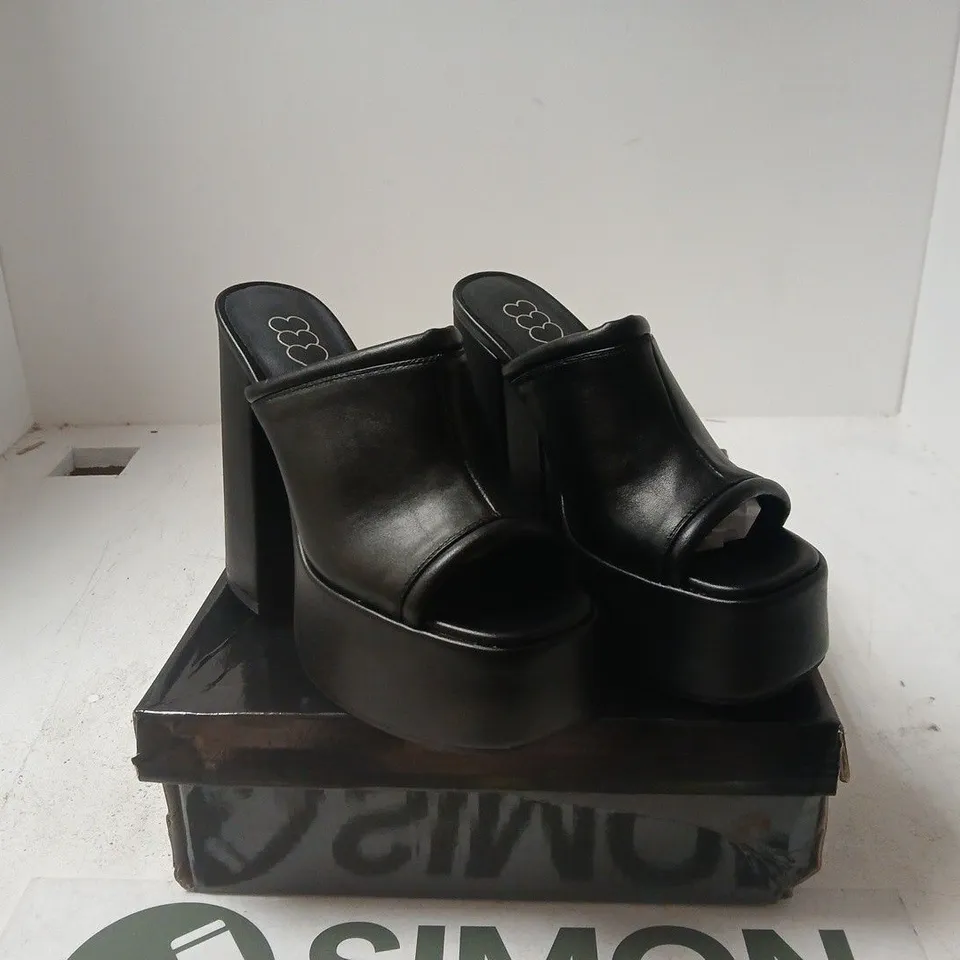 BLACK PLATFORM MULE SANDALS – WOMEN'S FOOTWEAR UK 6