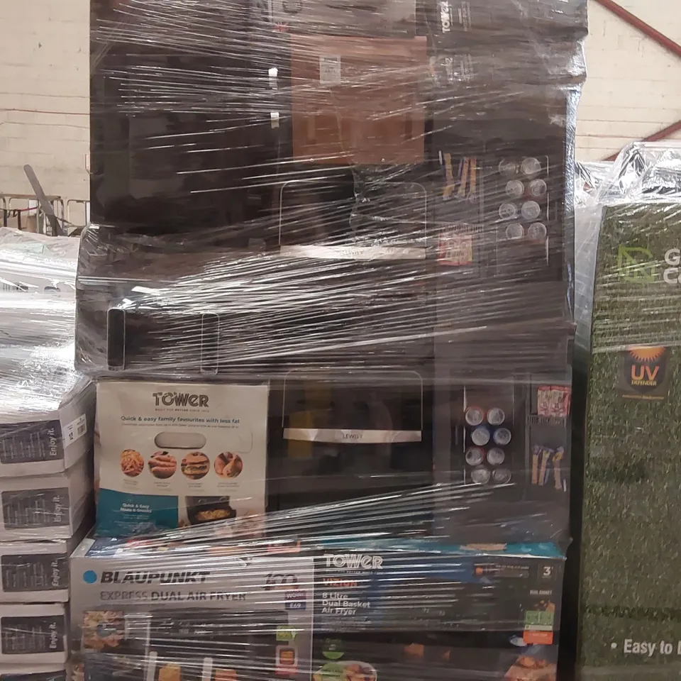 PALLET CONTAINING A LARGE ASSORTMENT OF UNCHECKED ELECTRICAL PRODUCTS INCLUDING: AIRFRYERS, ESPRESSO MACHINES, DEEP FRYERS, TOASTED SANDWICH MAKERS ECT