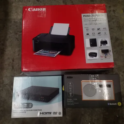 PALLET CONTAINING ASSORTED ELECTRICAL RETURNS INCLUDING CANON PIXMA PRINTER, FM RADIO & DVD PLAYER WITH HDMI FUNCTION