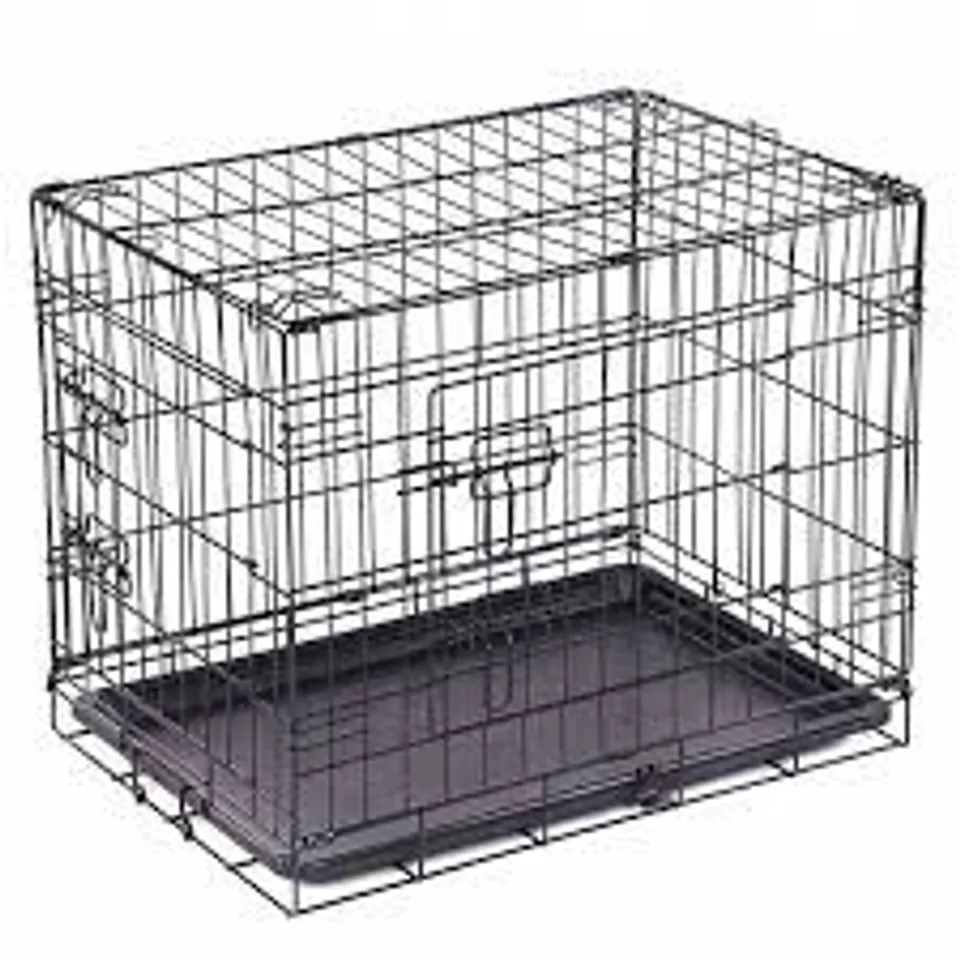 BOXED OYPLA 24" FOLDING METAL DOG CAGE PUPPY TRANSPORT CRATE PET CARRIER 