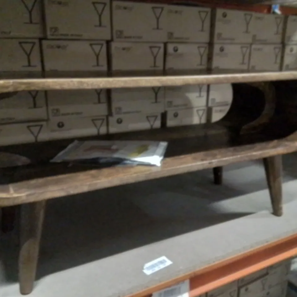 FEUMORE SOLID WOOD COFFEE TABLE WITH STORAGE 