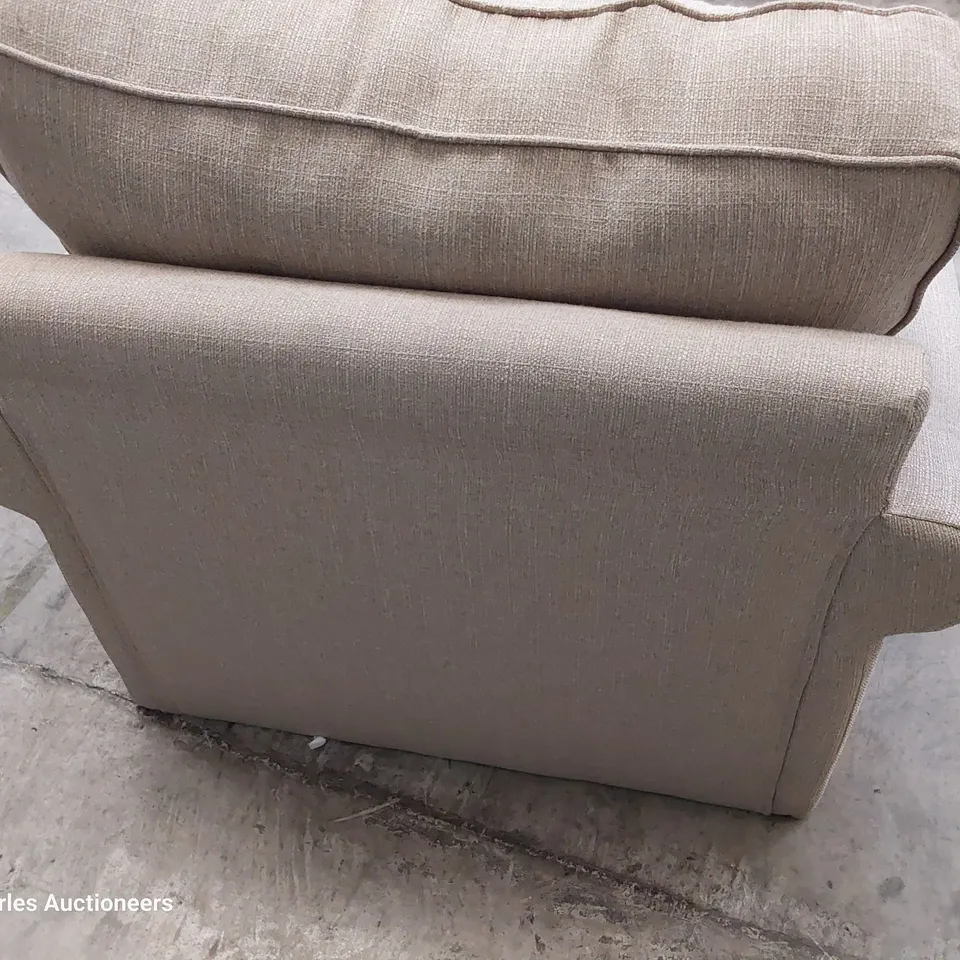 DESIGNER EASY CHAIR FAWN FABRIC 