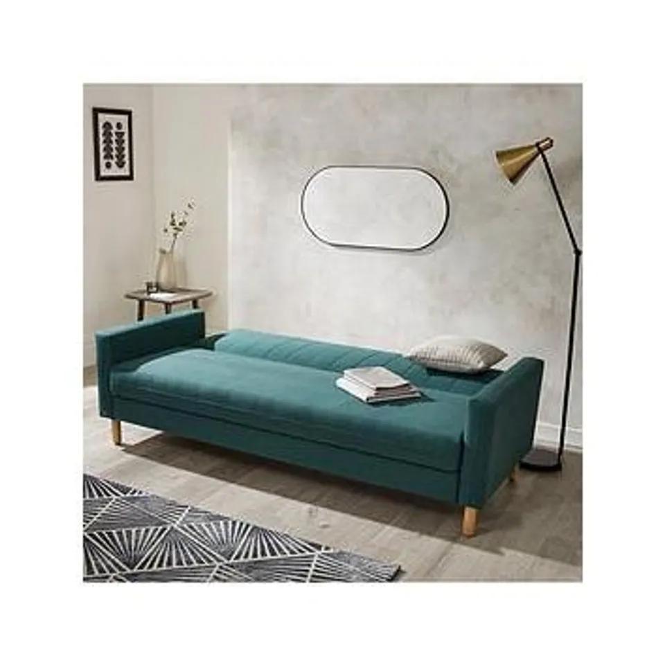 BOXED OAKLEY TEAL SOFABED WITH STORAGE
