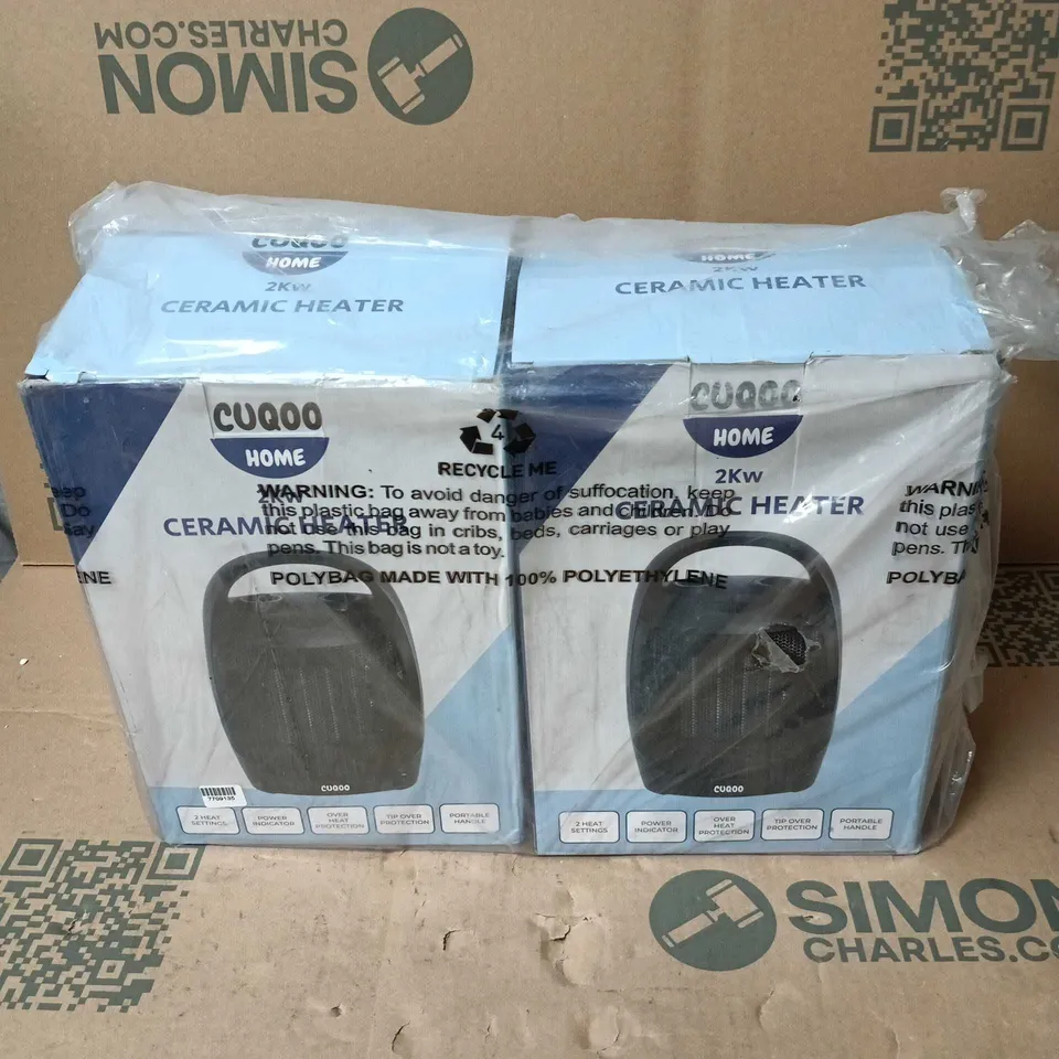 2 X CUQOO 2KW CERAMIC HEATER BOXED