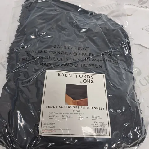 BRENTFORDS TEDDY SUPERSOFT FITTED SHEET - SINGLE