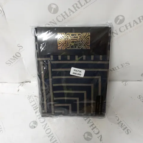 GISELLE JACQUARD BIBA HOUSEWIFE PILLOWCASE PAIR NAVY/GOLD