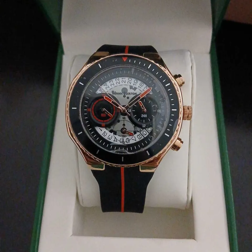 MANN EGERTON RAPTOR ROSE WHITE CHRONOGRAPH WATCH – BOXED