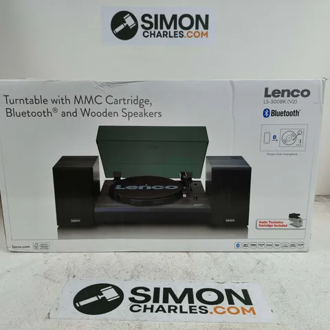 BOXED LENCO LS-300BK TURNTABLE WITH BLUETOOTH MMC CARTRIDGE