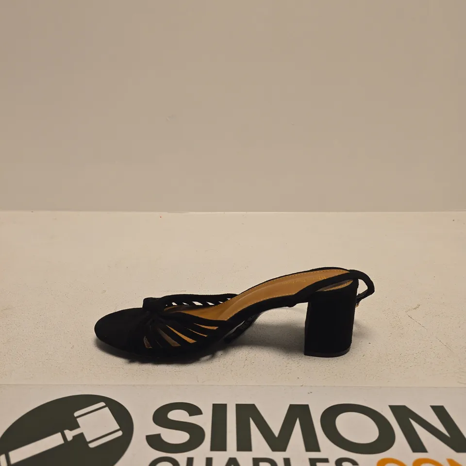 WHERE'S THAT FROM BLACK WOMEN'S STRAPPY BLOCK-HEEL SANDALS (SIZE UK 8)