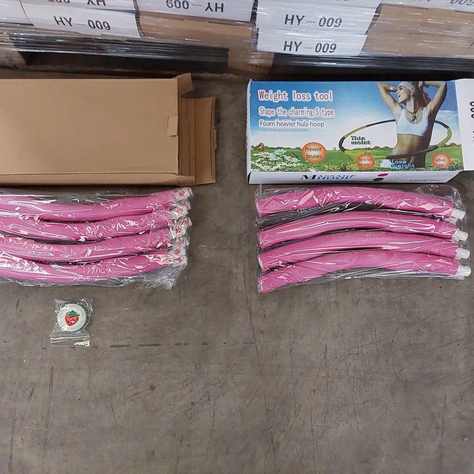 PALLET OF APPROXIMATELY 150X BRAND NEW WEIGHTED MASSAGE HULA HOOPS 