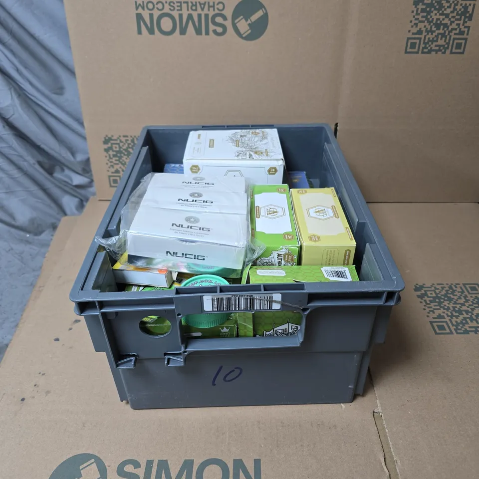 TOTE OF APPROXIMATELY 12 ASSORTED SMOKING RELATED PRODUCTS TO INCLUDE NUCIG, KING SIZE AUTHENTIC PAPERS ETC