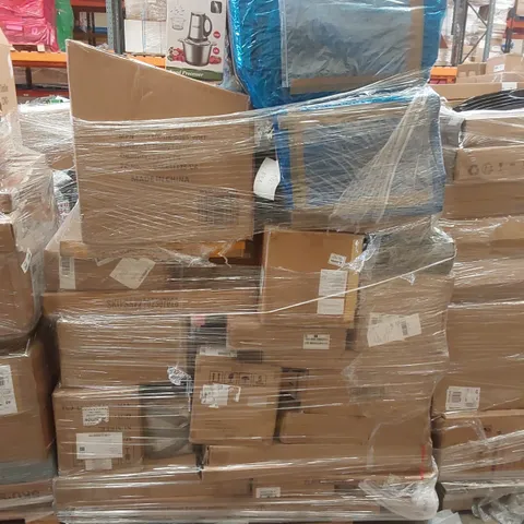 PALLET CONTAINING VARIOUS ASSORTED BOXED ITEMS TO INCLUDE,  FOOD PROCESSOR,  TEDDY FABRIC SWIVEL CHAIR, ULTRASONIC CLEANER, ELECTRIC GATE SWING ARM OPENER ETC.
