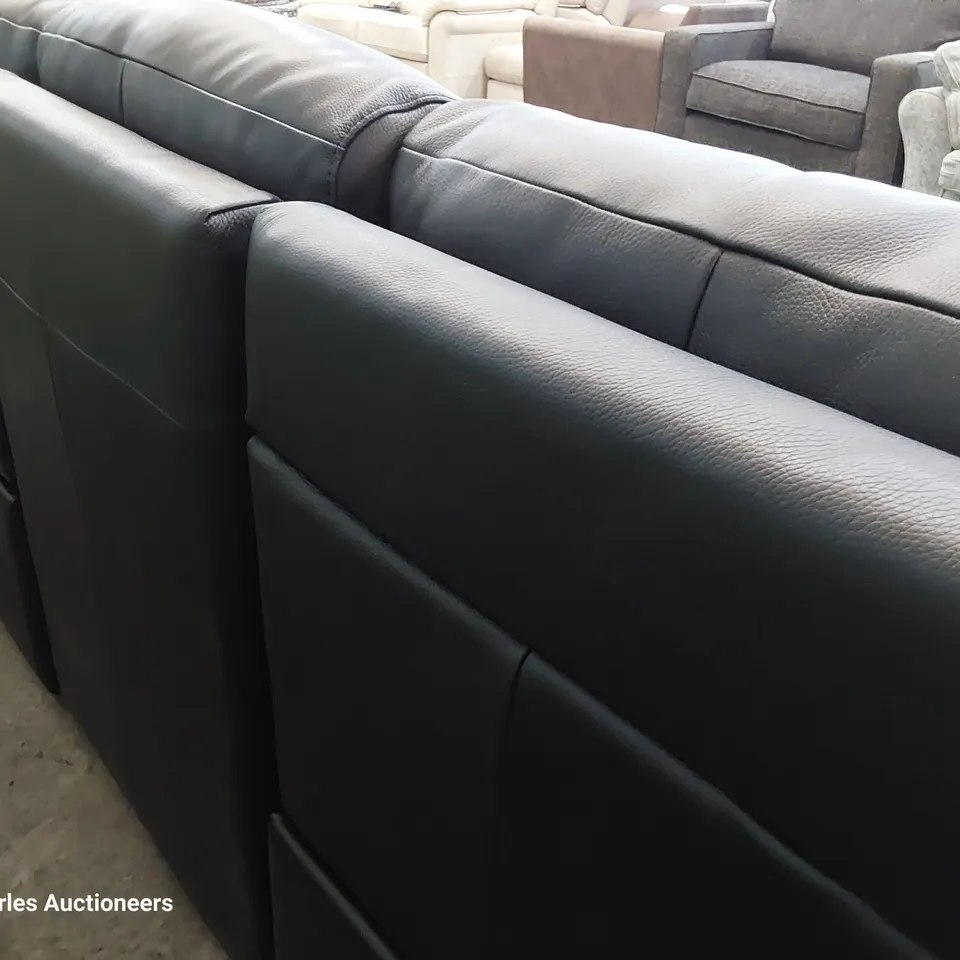 QUALITY ITALIAN DESIGNER ADRIANO POWER RECLINING THREE SEATER SOFA BLACK LEATHER 