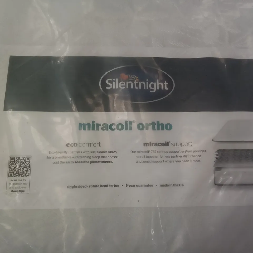 QUALITY BAGGED 5' KINGSIZE SILENTNIGHT ECO COMFORT MICROCOIL ORTHO MATTRESS
