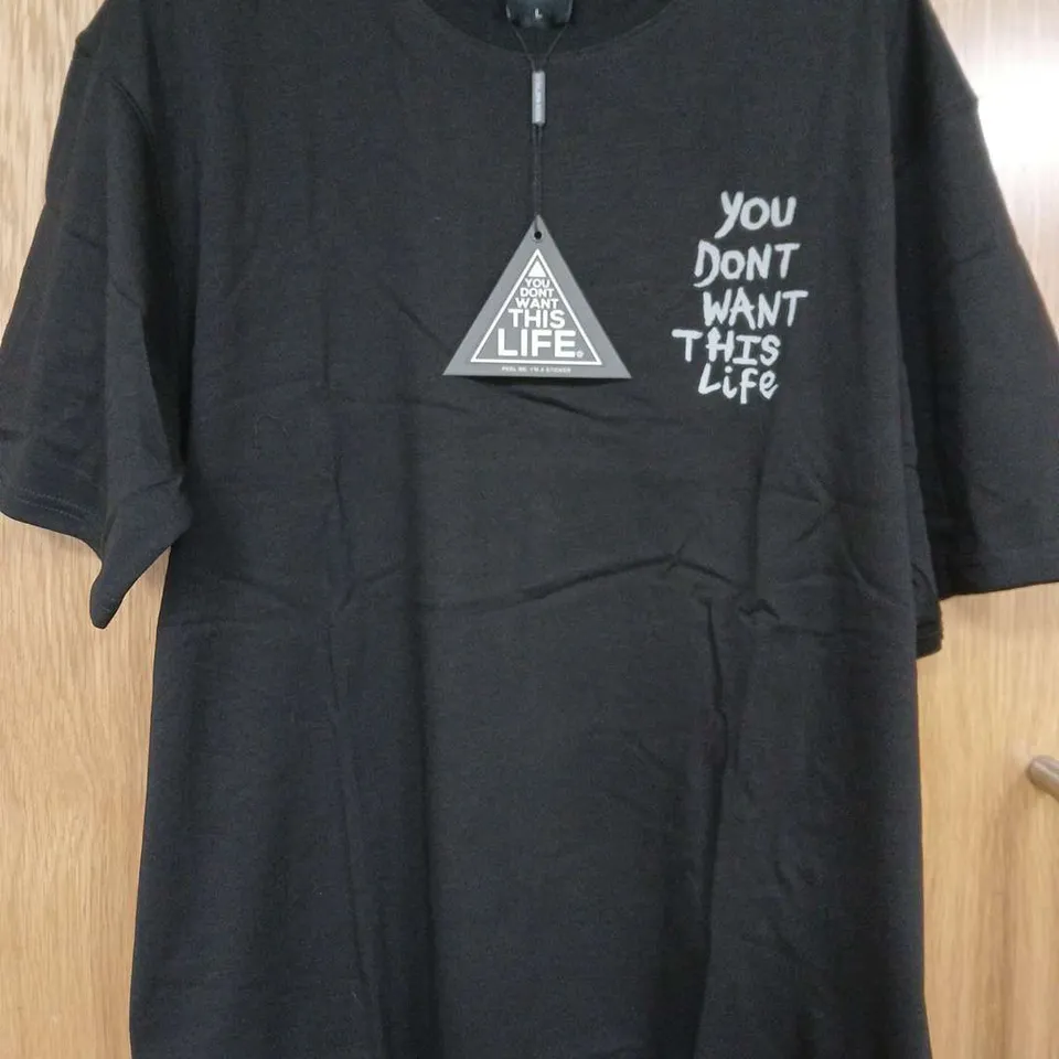 YOU DON'T WANT THIS LIFE REFLECTIVE PAINTER T-SHIRT IN BLACK SIZE LARGE