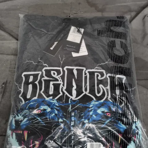 BENCH BLACK HOODIE WITH BLUE GRAPHIC β UK XL