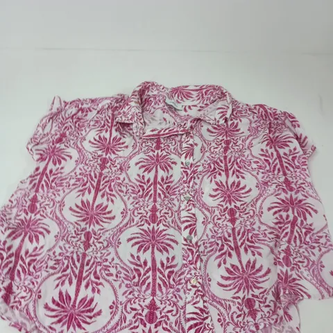 TOGETHER WOMEN'S SHIRT – PINK PALM PATTERN, UK 10