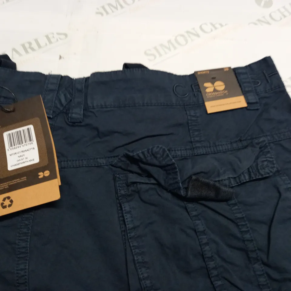 CROSSHATCH CHASEFORTH NAVY SHORTS - W38"