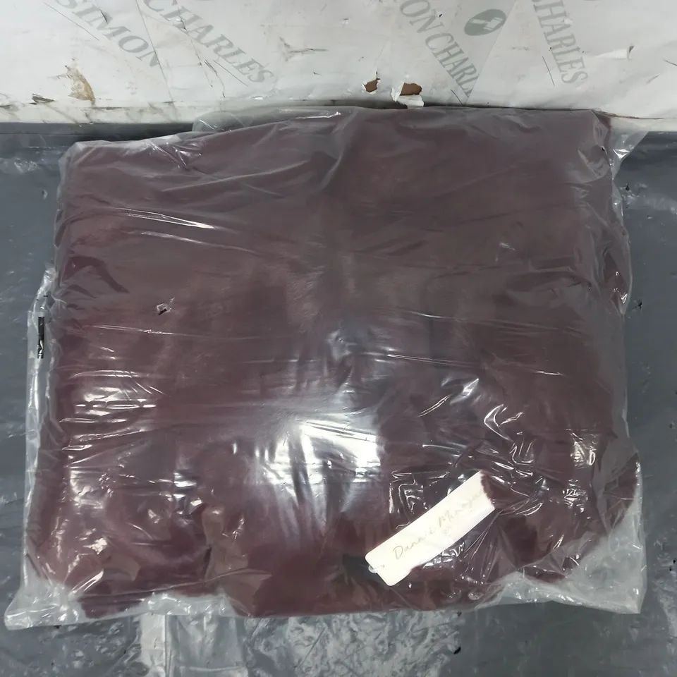 DANNII MINOGUE FAUX FUR COAT IN BURGUNDY SIZE 8