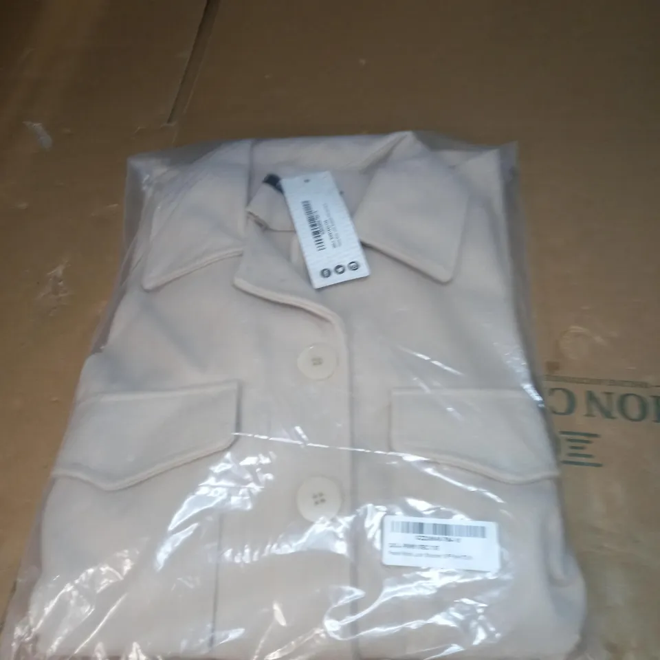 WOMENS PASTEL WOOL LOOK SHACKET IN OFF WHITE SIZE 8