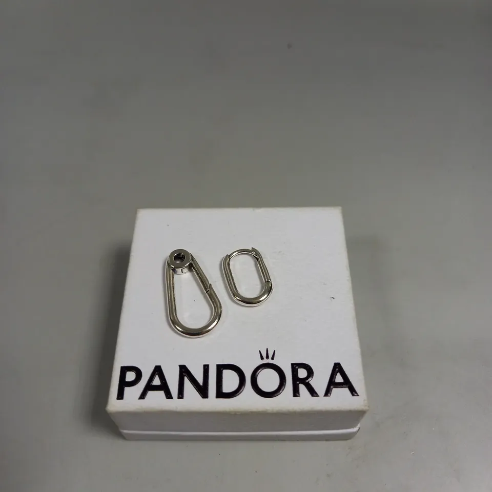BOXED PANDORA SINGLE HOOP LINK EARRING