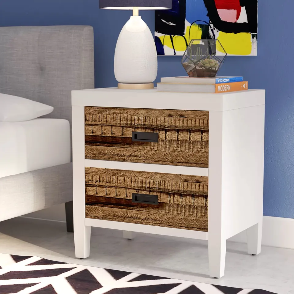 BRAND NEW BOXED BENDIGO 2 DRAWER NIGHT STAND (1 BOX)