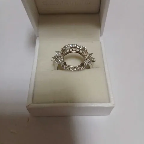 DIAMONIQUE 9.6CT TW LAURIE WICKWIRE CUSHION CUT RING STERLING SILVER 