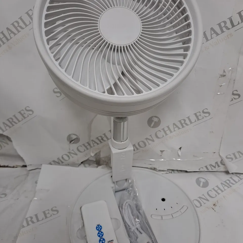 BELL & HOWELL OSCILLATING FOLDING RECHARGEABLE FAN, WHITE