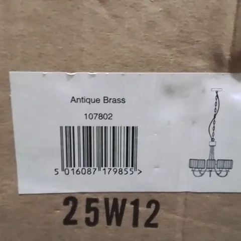 BOXED CEILING FITTING ANTIQUE BRASS 