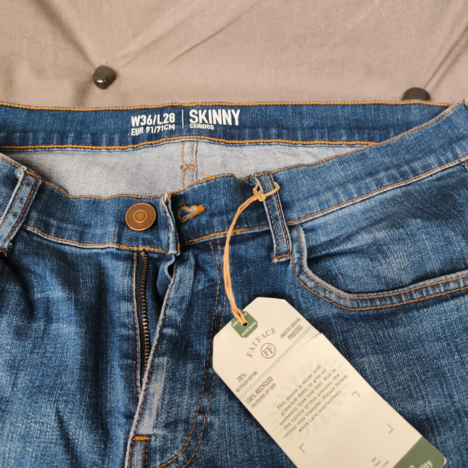 FATFACE SKINNY JEANS – MEN'S, W36/L28 – BLUE DENIM
