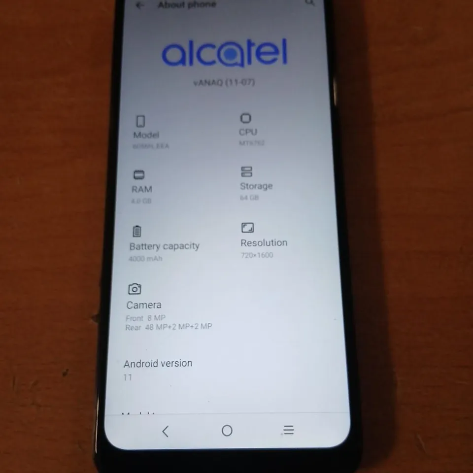 ALCATEL SMARTPHONE – BLACK, ANDROID 11, 64GB STORAGE, 4GB RAM