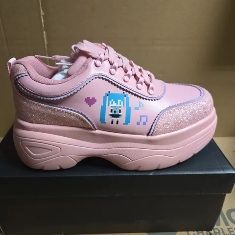 BOXED PAIR OF KOI PINK PLATFORM SNEAKERS - SIZE 10