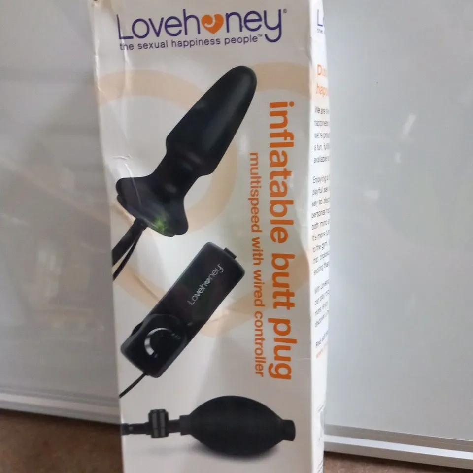 BOXED LOVEHONEY INFLATABLE BUTT PLUG MULTISPEED WITH WIRED CONTROLLER