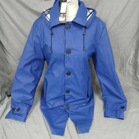 GAMMON MONACO BLUE HOODED COAT – SIZE S, STYLED IN ITALY