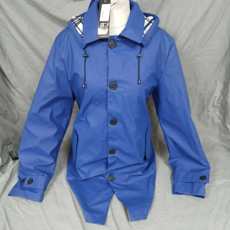 GAMMON MONACO BLUE HOODED COAT – SIZE S, STYLED IN ITALY