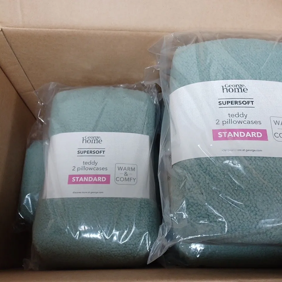 BOX OF 5 SUPERSOFT TEDDY 2 PILLOW CASES STANDARD 