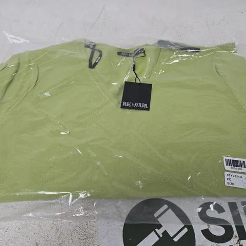 PURE & NATURAL LIME GREEN KNIT JUMPER – UK 16