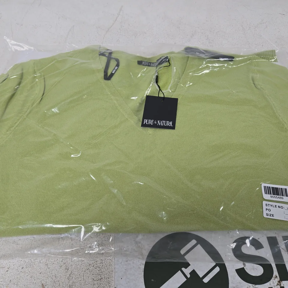 PURE & NATURAL LIME GREEN KNIT JUMPER – UK 16