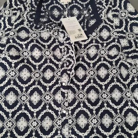 SΓZANE DAHLIA SHIRT IN NAVY/WHITE SIZE UK 14