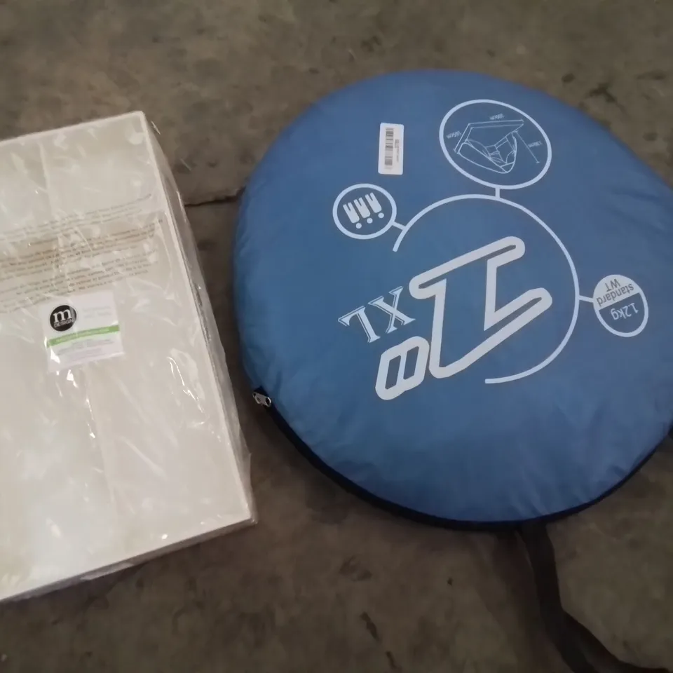 PALLET OF ASSORTED ITEMS TO INCLUDE, MOP HEADS,WIRE STORAGE BASKETS, POP UP SUN SHELTER, PLASTIC ORGANISER TRAYS, GLASS VASES, 