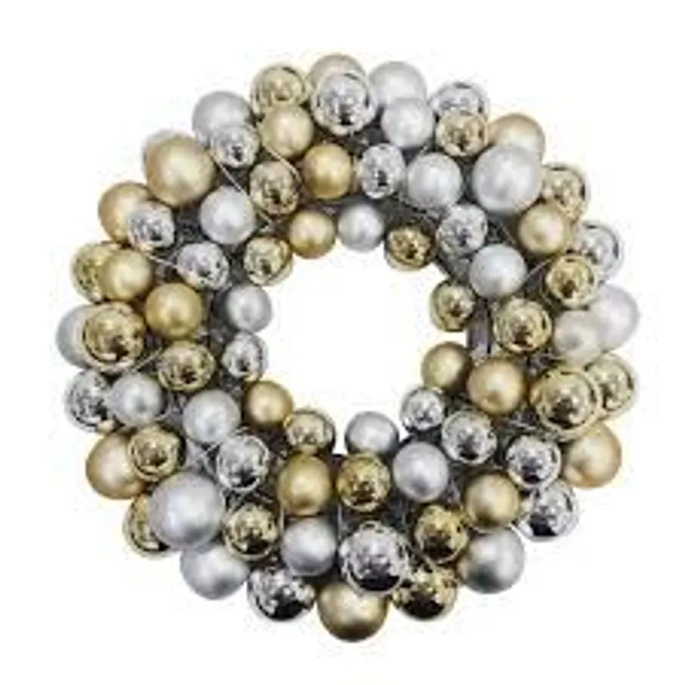 HOMW STORIES 40CM PRE LIT BAUBKE WREATH