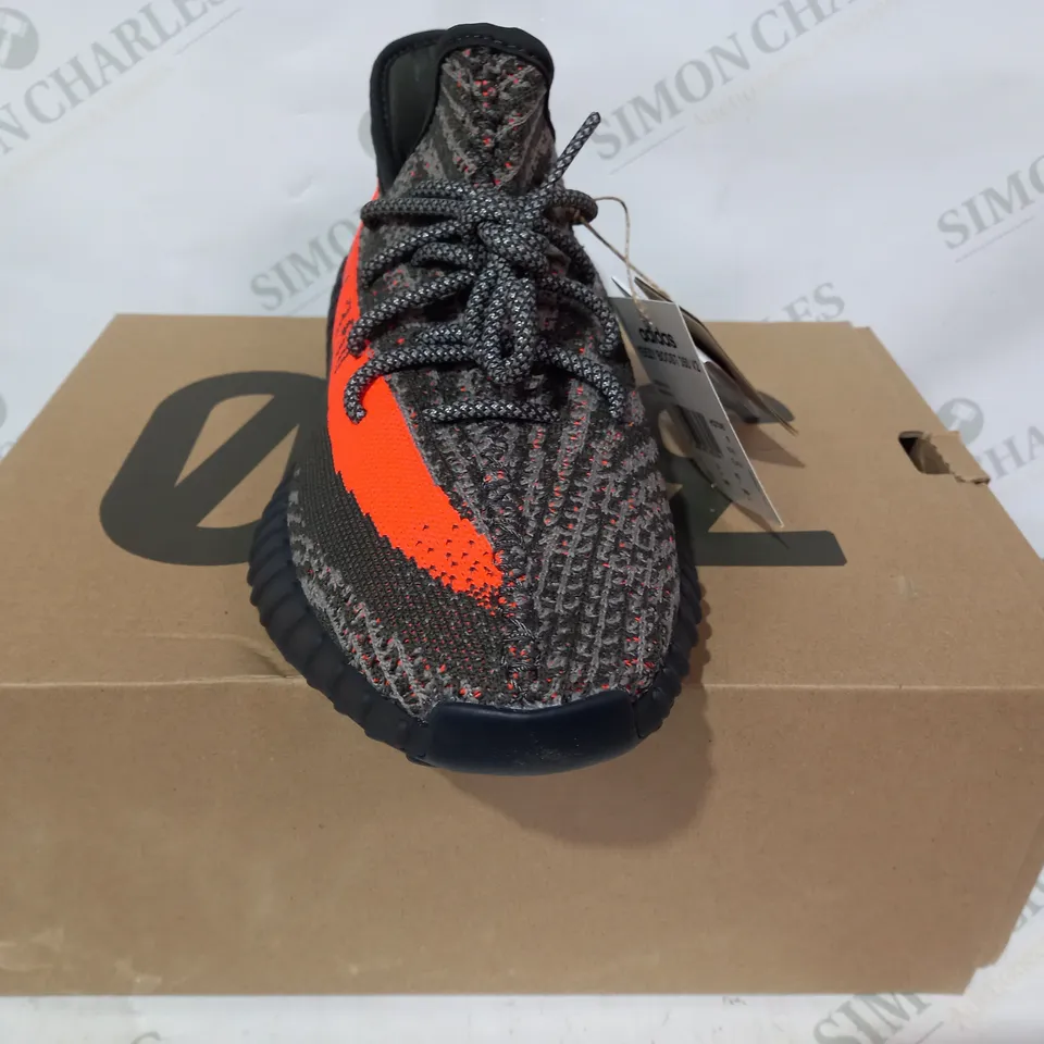 BOXED PAIR OF ADIDAS YEEZY BOOST 350 V2 SHOES IN BROWN/ORANGE UK SIZE 8