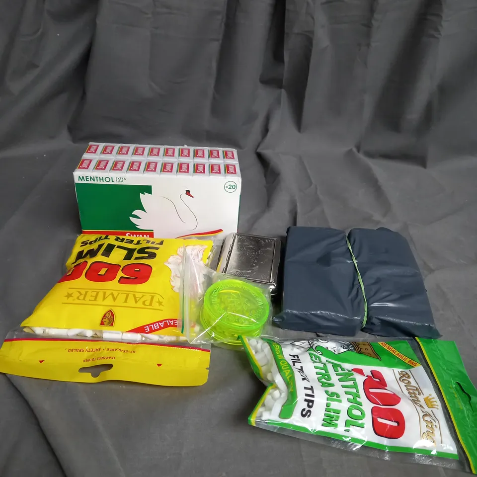 TOTE OF ASSORTED TOBACCO ACCESSORIES 