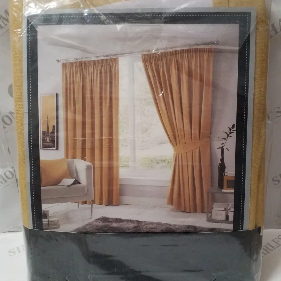 FUSION FULLY LINED BLACKOUT CURTAINS 168×228CM - OCHRE