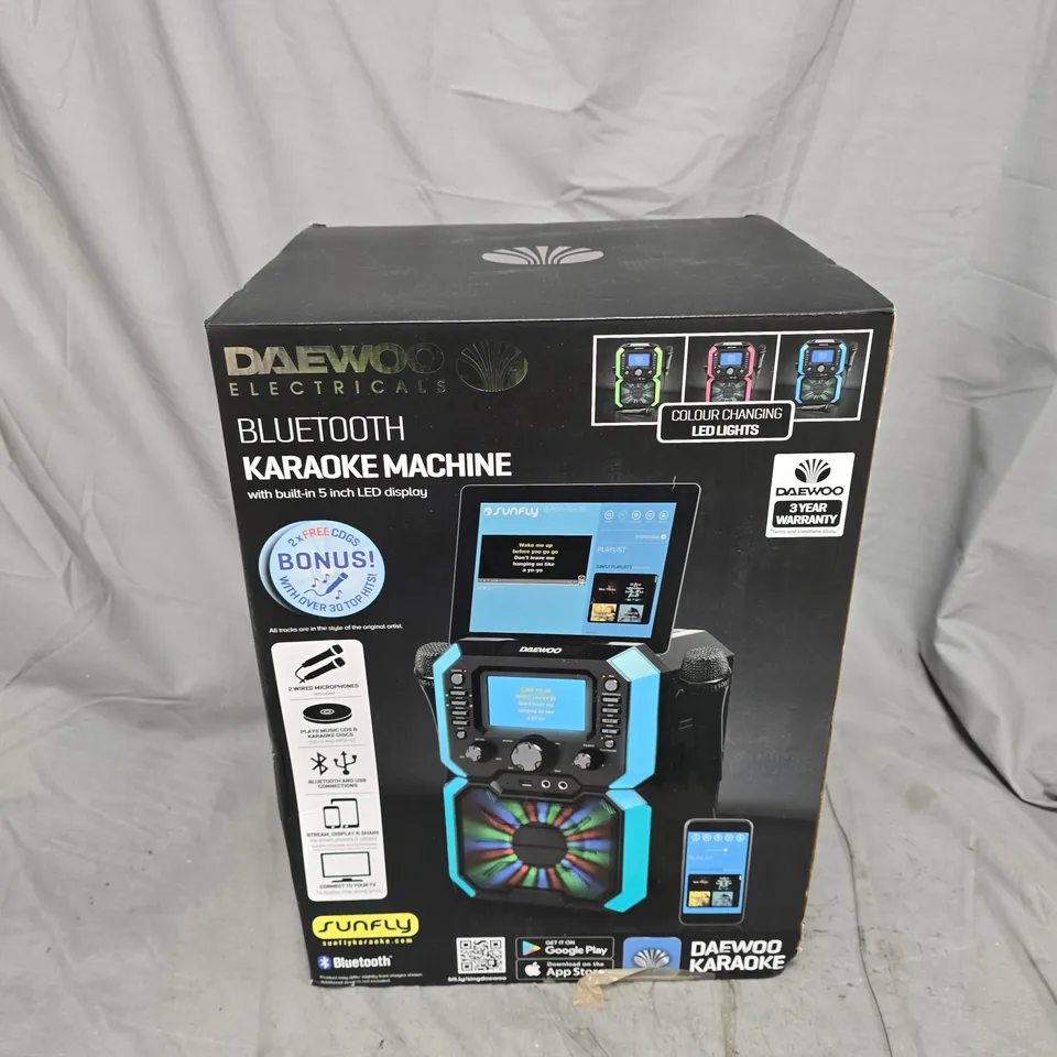 BOXED DAEWOO BLUETOOTH KARAOKE MACHINE