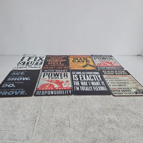 12 ASSORTED DAD/GARAGE/MANCAVE SIGNS