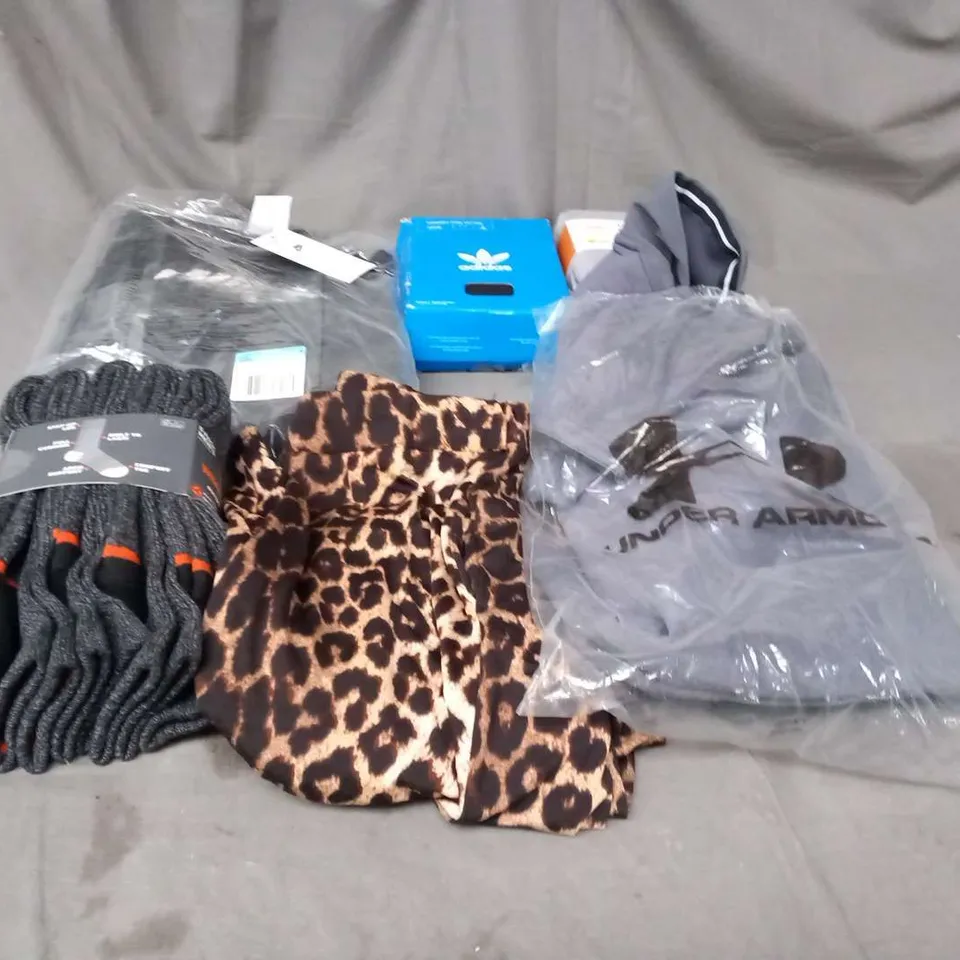 LARGE QUANTITY OF ASSORTED CLOTHING AND ACCESSORIES TO INCLUDE; NIKE, ADIDAS, UNDER ARMOUR AND GEORGE